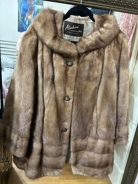 Vintage Fawn Mink Stroller Length Coat